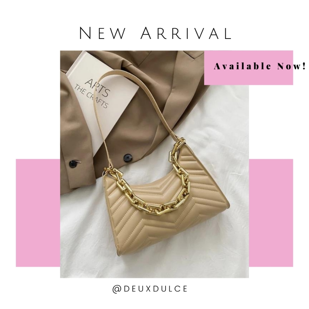 Taupe Wave Print Handbag